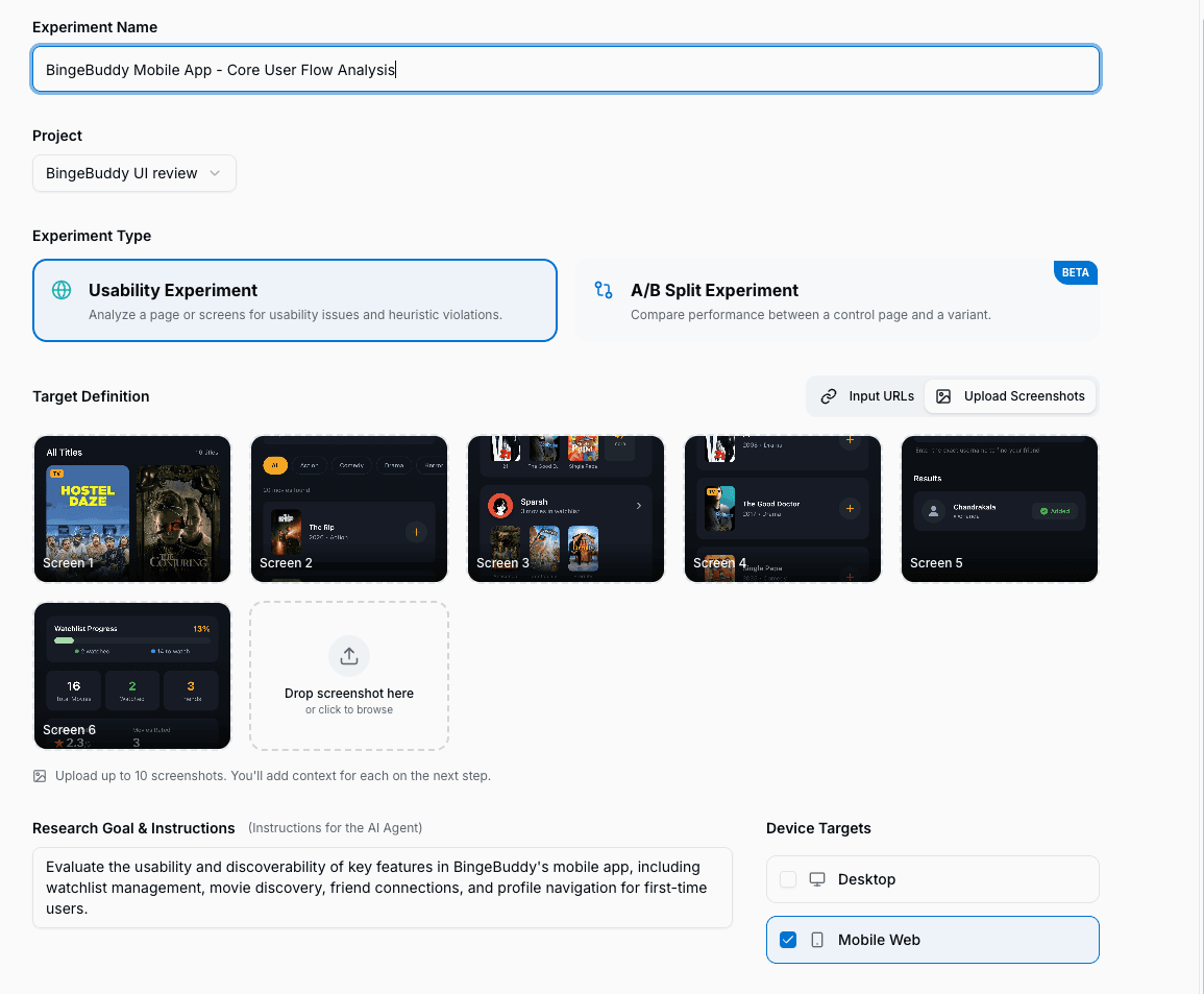 Usability Experiments